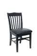 BFM Seating ZWC303BL GR2 Indoor Columbia Side Chair with Upholstered Seat, Black 1 image