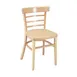 BFM Seating ZWC66NT GR4 Indoor Giulia Side Chair with Ladder Back and Upholstered Seat 1 image