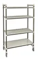 Cambro EMT215480VS4480 Camshelving Elements XTRA 4-Tier 54"L x 80"H Track Shelving System, 900 lbs, Speckled Gray 1 image