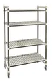 Cambro EMT216080V4480 Camshelving Elements XTRA 4-Tier Track Shelving System, 21"D x 60"L x 80"H, 900 lbs, Speckled Gray 1 image
