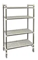 Cambro EMT243680V4480 Camshelving Elements XTRA 24"D x 36"L x 80"H 4-Tier Track Shelving System, 900 lbs, Speckled Gray 1 image