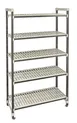 Cambro EST184281V5480 Camshelving Elements XTRA 18x42x81 4-Tier Track Shelving System, 2400 lbs, Speckled Gray 1 image