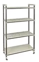 Cambro EST215481VS4480 Camshelving Elements XTRA 81"H Track Shelving System, 2400 lbs, 4 Tier, Speckled Gray 1 image