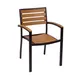 BFM Seating PH101CTKBL Largo Stacking Armchair, Synthetic Teak Back, Arms & Seat 1 image