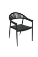 BFM Seating PHXACBLBL Tahiti Stacking Arm Chair, Black Rope Back 1 image