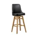 G & A 411 Swivel Bar Stool, Slate Back, Upholstered Padded Seat, Footrest, European Beechwood Frame, Black Vinyl 2 image
