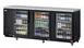 RefrigerationX XBB-4SG-N Bar Cooler, 90" W x 27" D x 37" H, 37.16 cu.ft., 3 Glass Doors, Black R-290 1 image