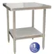 AllPoints 2801782 60" Open Base Work Table with Undershelf, 16 Gauge Flat Top 1 image