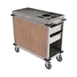 Cadco BC-2-LST Stainless Steel Mobile Beverage Service Cart w/ 2 Shelves and 2 Drawers 3 image