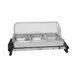 Cadco WTBS-3RT Triple Buffet Server w/ Rolltop Lid, 3 Third Size Stainless Steam Pans 3 image