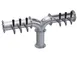 Krowne KPY-6S Pipe Y‑Tower, 36" OA Draft Beer Tower, Six‑Tap Glycol‑Cooled, Stainless Steel Finish 1 image
