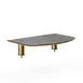 Steelite MGCIAY02GBXX Modular Classic Buffet Side Shelf, 29"W x 19"D x 6.5"H, Grey Slate BHP Laminate Top, Brushed Brass Legs 1 image