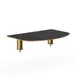 Steelite MGCIAY02MBXX Modular Classic Side Shelf, 29"W x 19"D x 6.5"H, Nero Marquina Marble BHP Laminate Top, Brushed Brass Legs 1 image