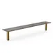 Steelite MGCIAY03GBXX 80" Buffet Table, Grey Slate BHP Laminate Top, Brushed Brass Legs, 12"D x 12.5"H 1 image