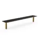 Steelite MGCIAY03MBXX 80" Wide Rectangular Buffet Table, Nero Marquina Marble BHP Laminate Top, Brushed Brass Legs 1 image