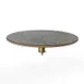 Steelite MGCIAY04GBXX 30" Round Buffet Table, 6-1/2"H, Gray Slate BHP Laminate Top, Brushed Brass, Bamboo Core 1 image