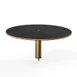 Steelite MGCIAY07MBXX 30" Round Buffet Table, 12-1/2"H, Nero Marquina Marble BHP Laminate Top, Brushed Brass 1 image