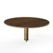 Steelite MGCIAY07WBXX 30" Round Bengali Mango Wood Buffet Table, 12.5"H, Bamboo Core, Brushed Brass 1 image