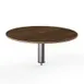 Steelite MGCIAY07WSXX 30" Round Bengali Mango Wood Buffet Table, 12.5"H, Brushed Stainless Steel 1 image