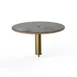 Steelite MGCIAY08GBXX 24" Round Buffet Table, 12.5"H, Gray Slate BHP Laminate Top, Brushed Brass 1 image