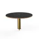 Steelite MGCIAY08MBXX 24" Round Nero Marquina Marble BHP Buffet Table, 12.5"H, Brushed Brass, Laminated Wood 1 image