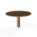 Steelite MGCIAY08WBXX 24" Round Bengali Mango Wood Buffet Table, 12.5"H, BHP Laminate with Bamboo Core, Brushed Brass 1 image