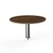 Steelite MGCIAY08WSXX 24" Round Bengali Mango Wood Buffet Table, 12.5"H, Brushed Stainless Steel 1 image