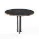 Steelite MGCIAY09MSXX 18" Round Nero Marquina Marble BHP Laminate Buffet Table, 12.5"H, Brushed Stainless Steel 1 image