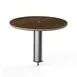 Steelite MGCIAY09WSXX 18" Round Bengali Mango Wood Buffet Table, 12.5"H, Brushed Stainless Steel 1 image