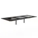 Steelite MGCITD02MSXX 71" x 29.5" Configurable Buffet Table, Nero Marquina Marble BHP Laminate Top, Brushed Stainless Steel 1 image