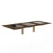Steelite MGCITD02WBXX 71" Configurable Buffet Table, Bengali Mango Wood Top, Brushed Brass, 270W 120V 1 image