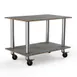 Steelite MGCMDX02GSXW 2-Tier Buffet Table, 47" x 29.5", Grey Slate BHP Laminate Top, Brushed Stainless Steel 1 image