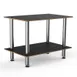 Steelite MGCMDX02MSXF 2-Tier Buffet Table, 47" x 29.5" x 35"H, Nero Marquina Marble BHP Laminate Top, Brushed Stainless Steel Legs 1 image