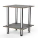 Steelite MGCMDX03GSXF 2-Tier Buffet Table, 29x29, Grey Slate Laminate Top, Brushed Stainless Steel Legs 1 image