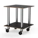 Steelite MGCMDX03MSXW 29" Square 2-Tier Buffet Table, Nero Marquina Marble BHP Laminate Top, Brushed Stainless Steel 1 image