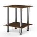 Steelite MGCMDX03WSXF 29x29x35 2-Tier Buffet Table, Bengali Mango Wood BHP Laminate Top, Brushed Stainless Steel Legs 1 image