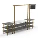 Steelite MGCMLA02GBXF Mogogo Buffet Station, 130" x 29.5" x 96", 3-Tier, Stainless Steel, Grey Slate BHP Laminate Top 1 image