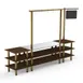 Steelite MGCMLA02WBXF 130" Modular Buffet Table, 3-Tier, 96"H, Laminated Wood Top, Brushed Brass Legs 1 image