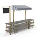 Steelite MGCMLA03GBWF Mogogo Buffet Solutions Modular Pro Salsa Bar Station, 130" x 29.5" x 96"H, 3-tier, grey slate BHP laminate top 1 image