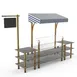 Steelite MGCMLA04GBWF 130" Modular Classic Buffet Station, 3-Tier, 96"H, Grey Slate Laminate Top 1 image