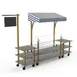 Steelite MGCMLA04GBWW 130" Modular Classic Buffet Station, 3-Tier, 96"H, Grey Slate Laminate Top, Stainless Steel Workspace 1 image