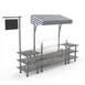 Steelite MGCMLA04GSWF 130" Configurable Buffet Table, 3-Tier, Grey Slate Finish, Stainless Steel Frame, 96"H 1 image