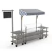 Steelite MGCMLA04GSWW Mogogo Buffet Solutions Modular Classic Canopy Station, 130" x 29-1/2" x 96"H, 3-tier, stainless steel, grey slate BHP laminate 1 image