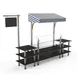 Steelite MGCMLA04MSWF Modular Classic Canopy Buffet Station, 130" x 29.5" x 96"H, Nero Marquina Marble BHP Laminate Top 1 image