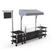 Steelite MGCMLA04MSWW 130" Modular Classic Buffet Station, 3-Tier, 96"H, Nero Marquina Marble BHP Laminate Top 1 image