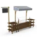 Steelite MGCMLA04WBWF 130" Modular Classic Buffet Station, 3-Tier, 96"H, Stainless Steel, Bengali Mango Wood Top 1 image