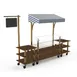 Steelite MGCMLA04WBWW Modular Classic Canopy Buffet Station, 130" x 29-1/2" x 96"H, 3-Tier, Stainless Steel, Bengali Mango Wood Top 1 image