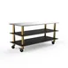 Steelite MGCMLA05MBXW 71" Configurable Buffet Table, 3-Tier, 29-1/2"D x 33"H, Stainless Steel & Nero Marquina Marble BHP Laminate Top 1 image