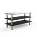Steelite MGCMLA05MSXF 71" Configurable Buffet Table, 3-Tier, Stainless Steel & Nero Marquina Marble Laminate Top, Brushed Stainless Steel Legs 1 image