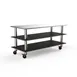 Steelite MGCMLA05MSXW 71" Configurable Buffet Table, 3-Tier, Stainless Steel & Nero Marquina Marble BHP Laminate Top 1 image